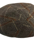 6 Panel Flat Cap, Plaid Wool Blend Hat, Classic Ivy Cap, British Style Cap