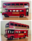Vintage London Double Decker Bus, Retro Red Bus, City Sightseeing, Metal Ornament Antique