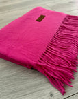 Fuchsia Soft Plain Cashmere Blend Large Unisex Winter Warm Scarf Shawl