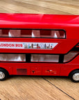 London Red Double Decker Bus Pull Back and Go Kids Toy Die Cast Metal