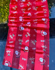 Christmas Snowflakes Santa Claus Reindeer Silky Chiffon Satin Striped Scarves