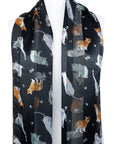 Multi Cats Breed Silky Satin Soft Ladies Scarf Shawl Wrap