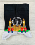 London Eye Westminster Abbey Guards Big Ben Socks, Seamless Novelty Fun Gift Socks