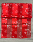 Snowflakes Christmas Silky Satin Striped Chiffon Scarf Shawl