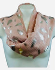 Feather Silver Foil Ladies Fashion Large Size Scarf Shawl Sarong Wrap