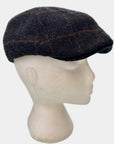 Men's Hat Check Wool Blend 6 Panel Flat Caps