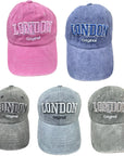 London Baseball Cap Unisex Hat Embroidered & Adjustable Strap