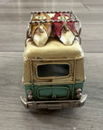 Vintage Style Floral Camper Van Ornament Tin Metal Retro Antique Home Decor