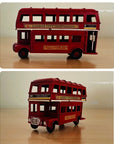 Vintage London Double Decker Bus, Retro Red Bus, City Sightseeing, Metal Ornament Antique