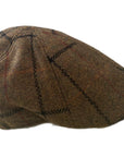 6 Panel Flat Cap, Plaid Wool Blend Hat, Classic Ivy Cap, British Style Cap