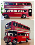 Vintage London Double Decker Bus, Retro Red Bus, City Sightseeing, Metal Ornament Antique