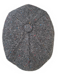 Newsboy Cap Herringbone Grey Flat Cap, Wool Baker Boy Hat, Peaky Blinders Vintage Style Flat Top Cap, Gift for Him