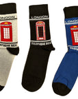 London Telephone Box, Red Telephone Booth Calf Socks, Novelty Fun Gift Unisex Socks
