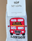London Red Bus Double Decker Bus Socks, Novelty Fun Gift Unisex Cotton Socks