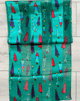 Christmas Tree Silky Satin Striped Chiffon Scarf Shawl