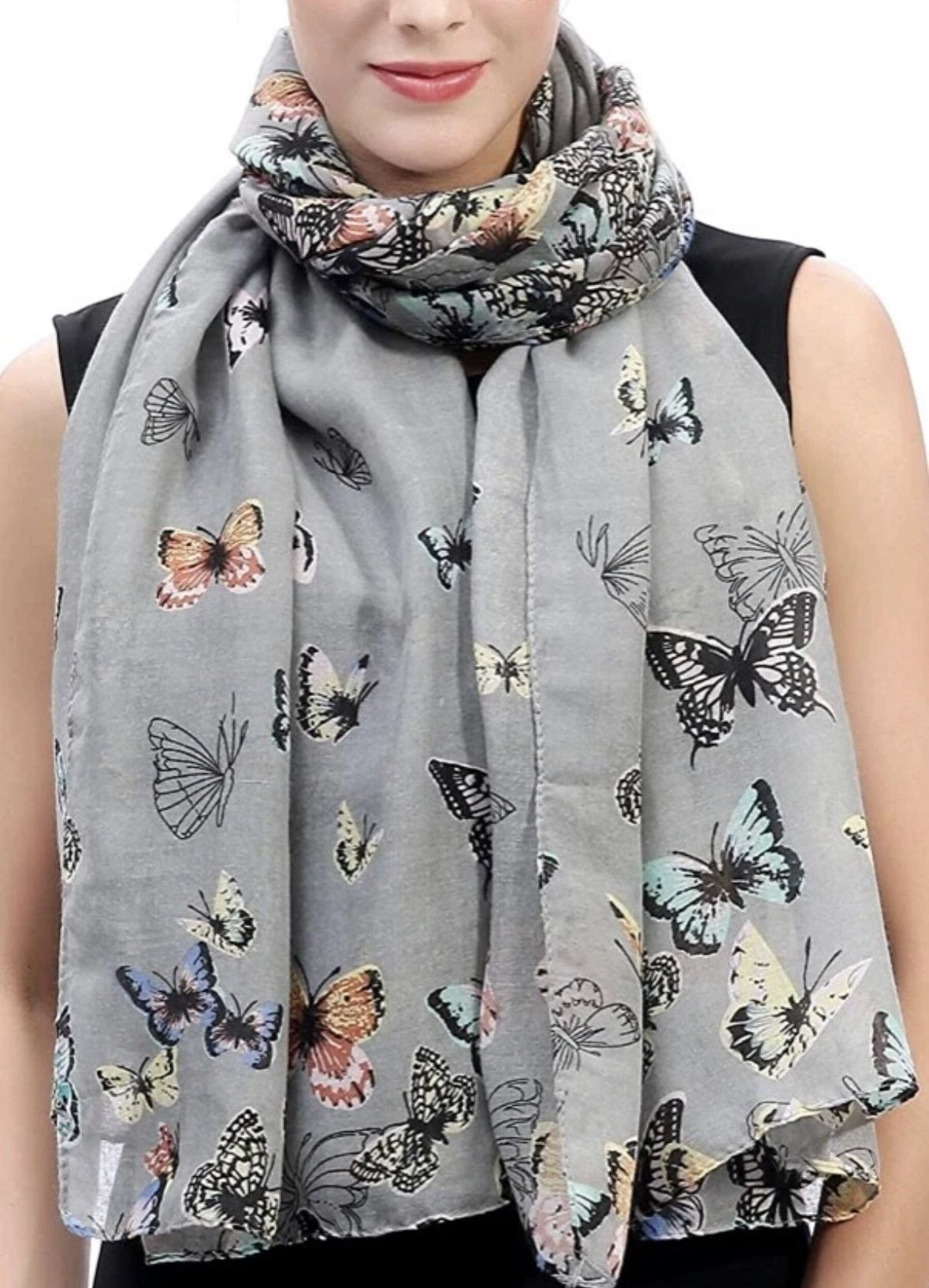 Colourful Butterfly Scarves Shawl Cover-up