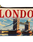London Canvas Pouch – Tower Bridge Souvenir Makeup Bag, Travel Coin Purse, UK Gift