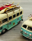Vintage Style Floral Camper Van Ornament Tin Metal Retro Antique Home Decor