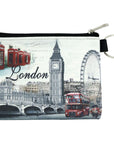 London Coin Purse with Iconic Prints – Big Ben, Red Bus, London Eye, Phone Booth – Travel Gift