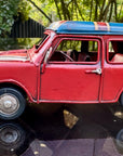 Vintage Union Jack Roof Ornament Tin Metal Retro Red Mini Cooper Car Antique
