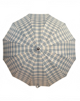 Classic Tartan Design Long Umbrella with Wooden Crook Handle , 12-Rib Traditional Walking Umbrella
