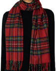100% Lambswool Scottish Red Tartan Royal Stewart Scarves