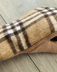 Check Plaid Touch Screen Full Finger Ladies Wool Gloves with Fleece