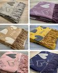 Soft I Love You Heart Design Cashmere Blend Reversible Winter Warm Scarf Shawl