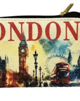 London Canvas Pouch – Souvenir Makeup Bag, Travel Coin Purse, UK Gift