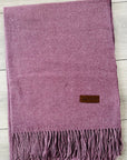 Purple Soft Plain Cashmere Blend Large Unisex Winter Warm Scarf Shawl