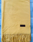 Mustard Soft Plain Cashmere Blend Large Unisex Winter Warm Scarf Shawl