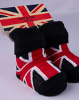 4 Pairs Union Jack British Flag Design Baby Socks, 0-6 Months