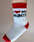 I Love My Auntie Socks, Baby Newborn Kids Socks, Unisex Seamless Cotton Rich Novelty Socks 0-3 Years