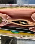 Open wallet with gold zipper