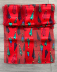 Christmas Tree Silky Satin Striped Chiffon Scarf Shawl