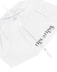 Mr & Mrs Clear Dome See Through Transparent Auto Open Wedding Brolly Umbrella