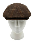 6 Panel Flat Cap, Plaid Wool Blend Hat, Classic Ivy Cap, British Style Cap