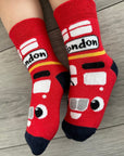 3 Pairs Unisex Seamless London Bus Baby Newborn Cotton Rich Novelty Socks 0-12 Months