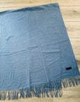 Blue Soft Plain Cashmere Blend Large Unisex Winter Warm Scarf Shawl