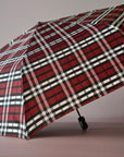 Classic Tartan Design Auto Open & Close Umbrella, Compact Travel Size Brolly