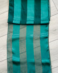 Teal Green Satin Striped Chiffon Lightweight Soft Silky Ladies Scarf Shawl