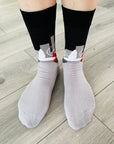 Seamless London Skyline Red Bus Big Ben Socks, Novelty Fun Gift Socks