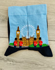 London Eye Westminster Abbey Guards Big Ben Socks, Seamless Novelty Fun Gift Socks