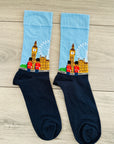 London Eye Westminster Abbey Guards Big Ben Socks, Seamless Novelty Fun Gift Socks