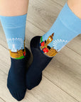 London Eye Westminster Abbey Guards Big Ben Socks, Seamless Novelty Fun Gift Socks
