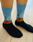 London Eye Westminster Abbey Guards Big Ben Socks, Seamless Novelty Fun Gift Socks