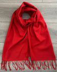 Soft Plain Red Long Unisex Winter Scarf Shawl
