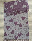 Soft I Love You Heart Design Cashmere Blend Reversible Winter Warm Scarf Shawl