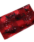 Christmas Reindeer Snowflake Green Silky Satin Striped Chiffon Ladies Scarf Shawl