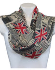 Newspaper Union Jack UK Flag Long Viscose Large Ladies Scarf Shawl Wrap